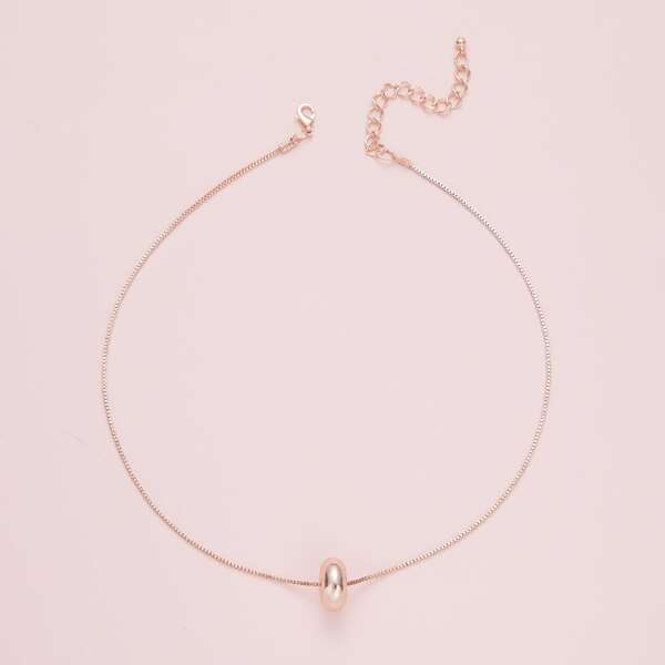 

Round Decor Necklace, Rose gold