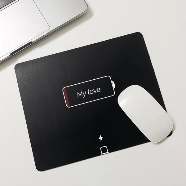 

Letter Graphic Mouse Pad, Black and white