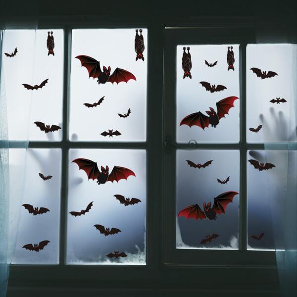 

1pc Halloween Bat Print Wall Sticker, Multicolor