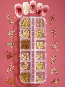 1box Moon & Star Nail Art Decoration - Gold - View 1