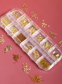 1box Moon & Star Nail Art Decoration - Gold - View 5