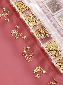 1box Moon & Star Nail Art Decoration - Gold - View 6