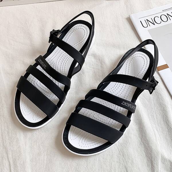 

Minimalist Strappy Sandals, Black