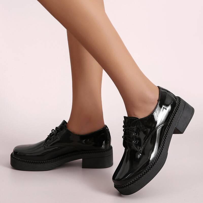 

Minimalist Chunky Oxfords Shoes, Black