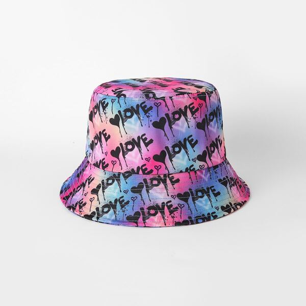 

Letter Graphic Bucket Hat, Multicolor
