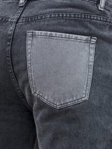 Men Colorblock Slant Pocket Jeans