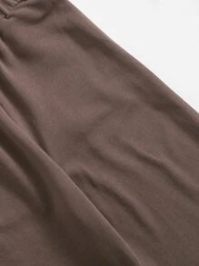 SHEIN Quần thể thao Con gái Túi Lá thư - Màu nâu  Mocha - Xem 3