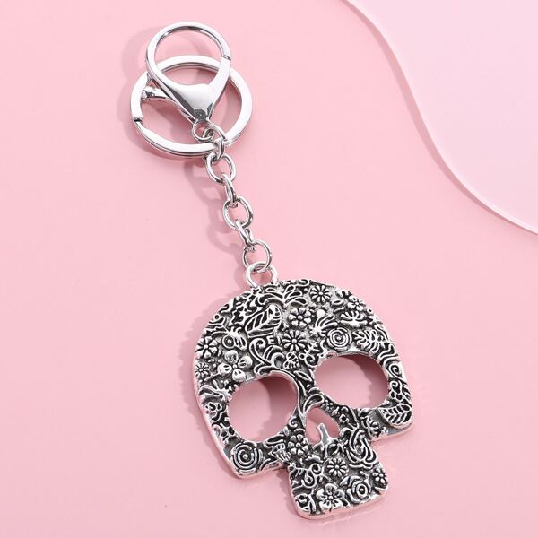 

Skull Pendant Keychain, Antique silver