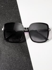 Um Par de Óculos de Sol Quadrados de PC Unissex com Design Decorativo, Adequados para Uso Diário e Viagem. Para Férias de Verão na Praia, Ao Ar Livre, Viagem - Preto - Visão 2