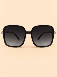 Um Par de Óculos de Sol Quadrados de PC Unissex com Design Decorativo, Adequados para Uso Diário e Viagem. Para Férias de Verão na Praia, Ao Ar Livre, Viagem - Preto - Visão 5