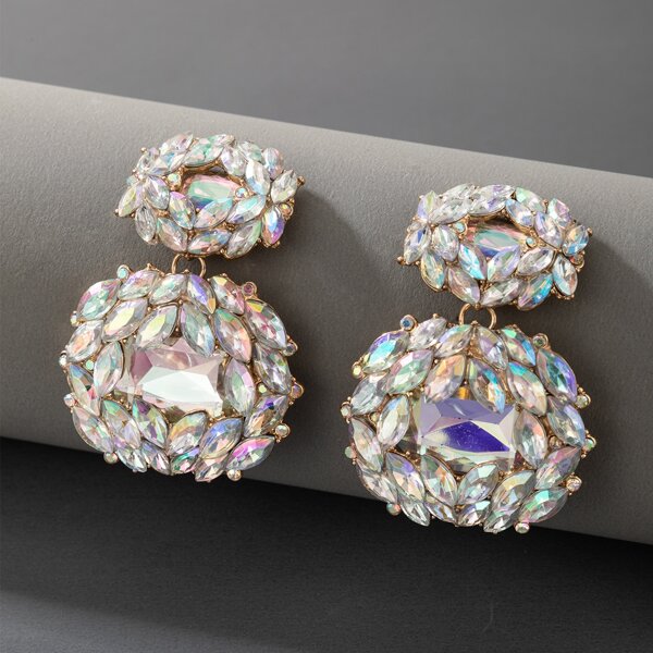 

Rhinestone Decor Earrings, Multicolor