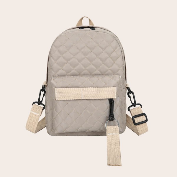 

Girls Minimalist Quilted Classic Backpack, Khaki