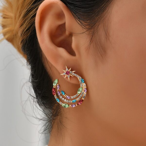 

Rhinestone Decor Earrings, Multicolor