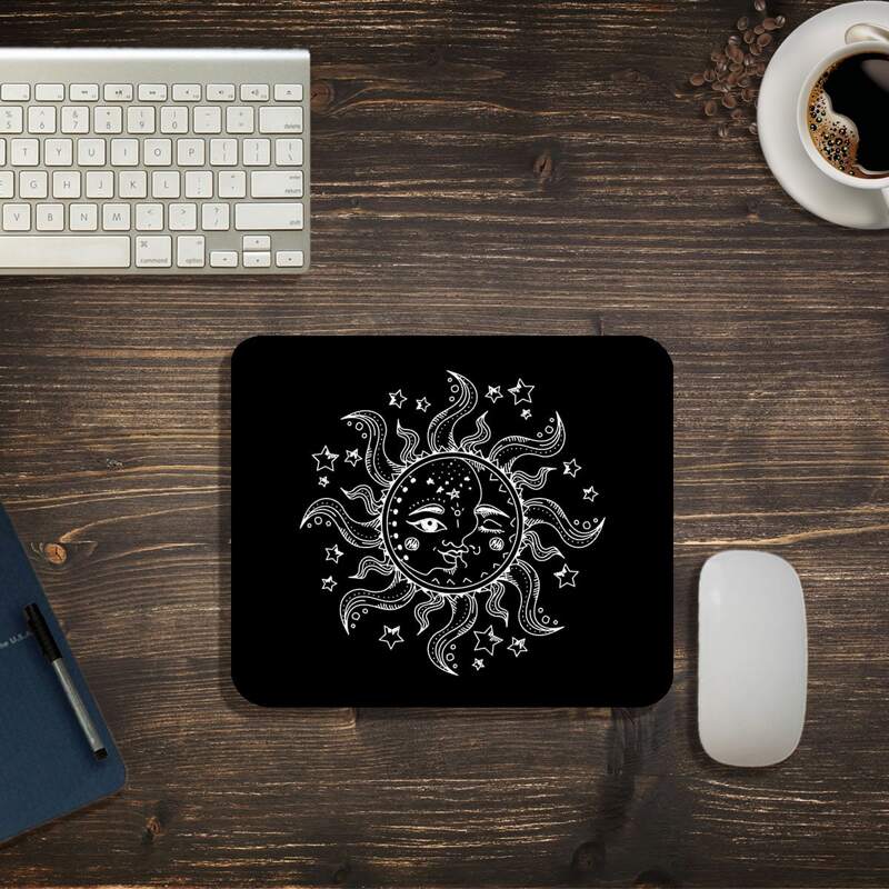 

Sun Pattern Mouse Pad, Black