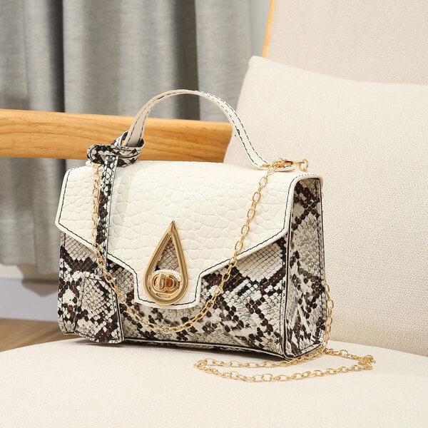 

Snakeskin Pattern Flat Chain Square Bag, Multicolor
