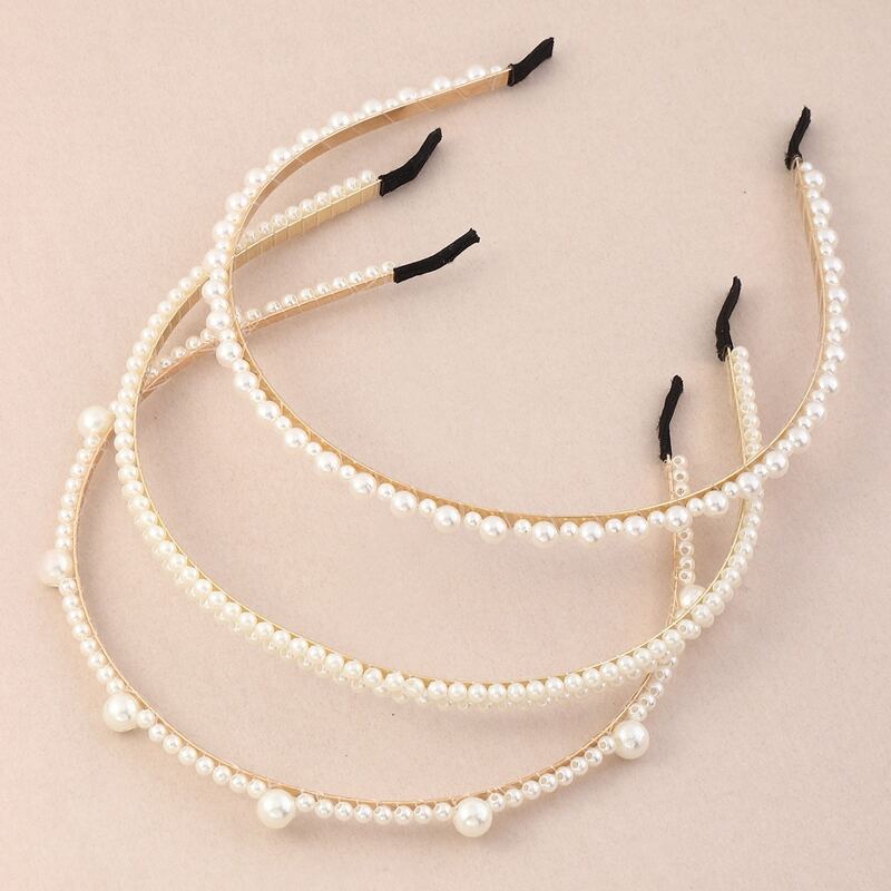 

3pcs Faux Pearl Decor Headband, White