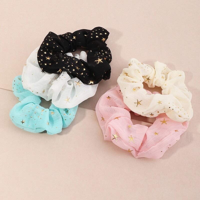 

5pcs Star Graphic Scrunchie, Multicolor