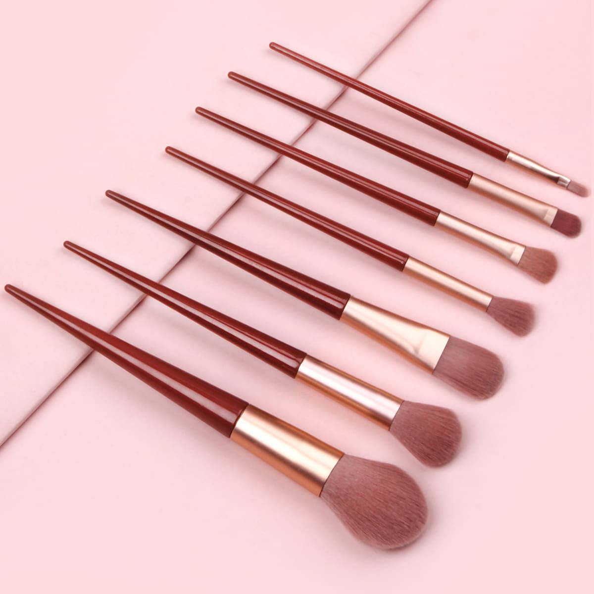 

7pcs Makeup Brush Set, Burgundy