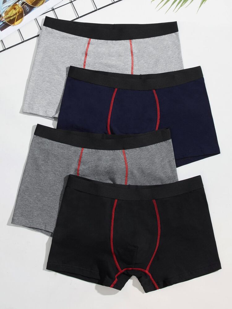 Áo lót Nam Tương phản ràng buộc màu trơn Giải trí - Nhiều màu - Xem 1