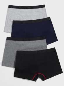 Hombres 4 piezas Calzoncillos boxer de color combinado - Multicolor - Ver 2