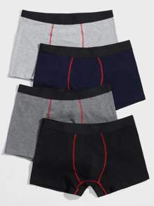 Hombres 4 piezas Calzoncillos boxer de color combinado - Multicolor - Ver 3