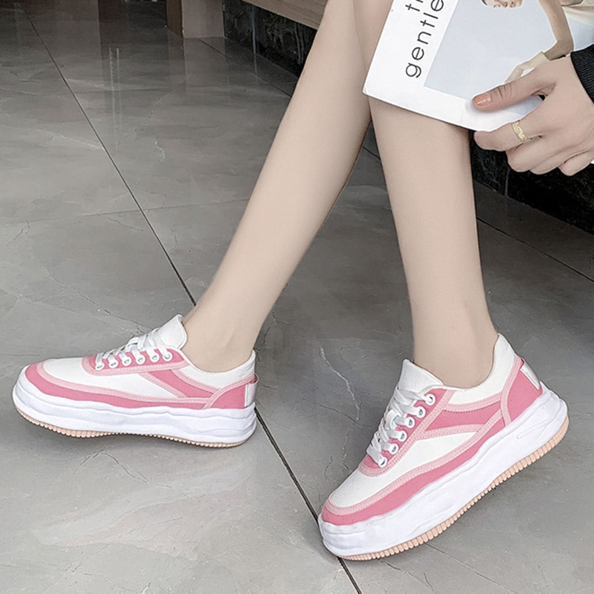 

Lace Up Front Skate Shoes, Multicolor