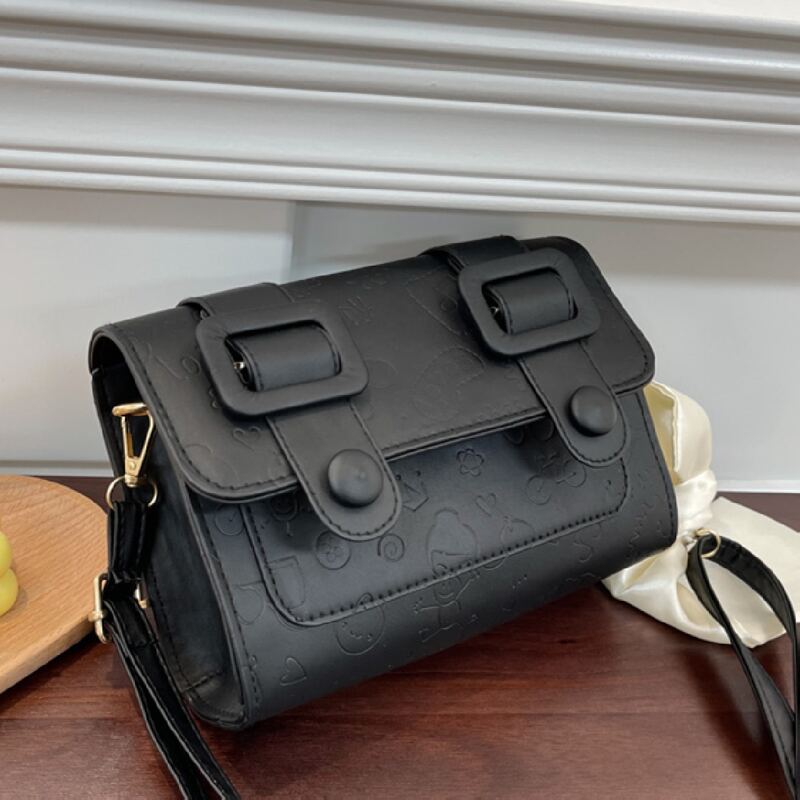 

Buckle Decor Crossbody Bag, Black