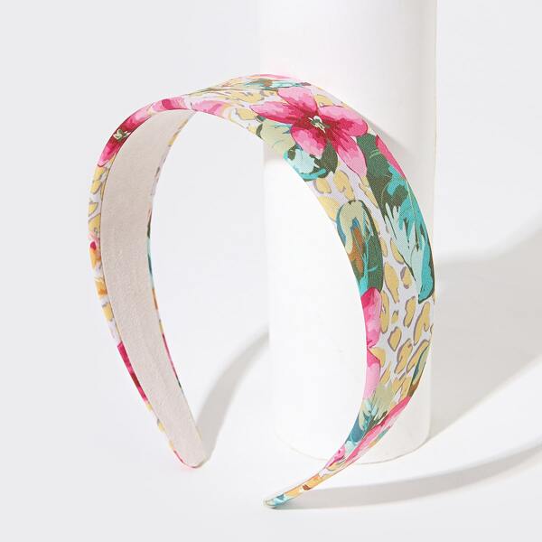 

Flower Print Wide Headband, Multicolor