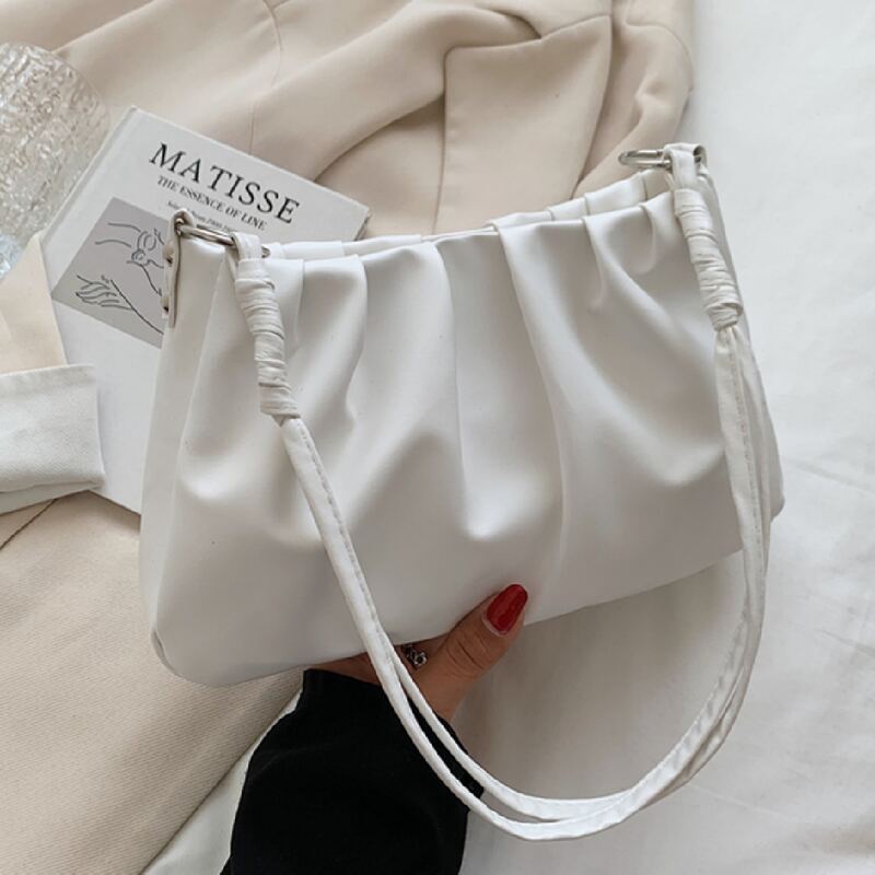 

Ruched Design Shoulder Bag, White