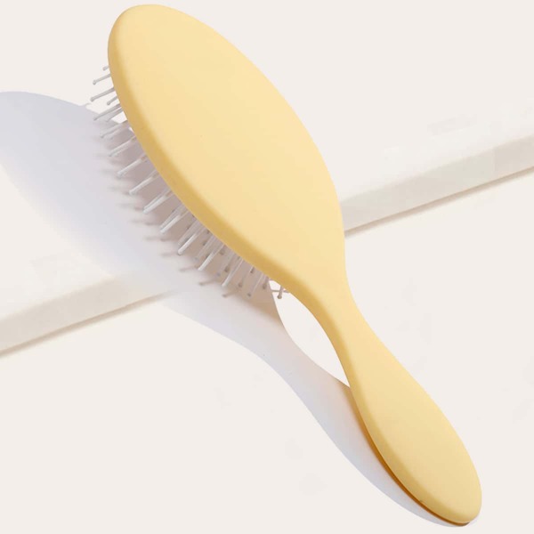 

1pc Solid Hair Brush, Yellow