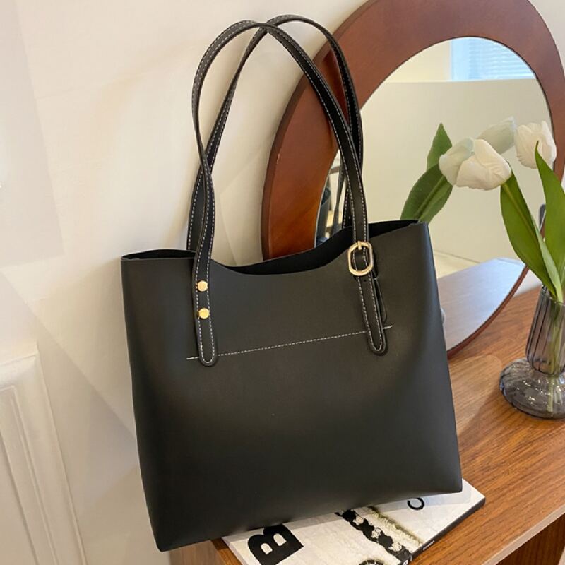 

Zipper Up Tote Bag, Black