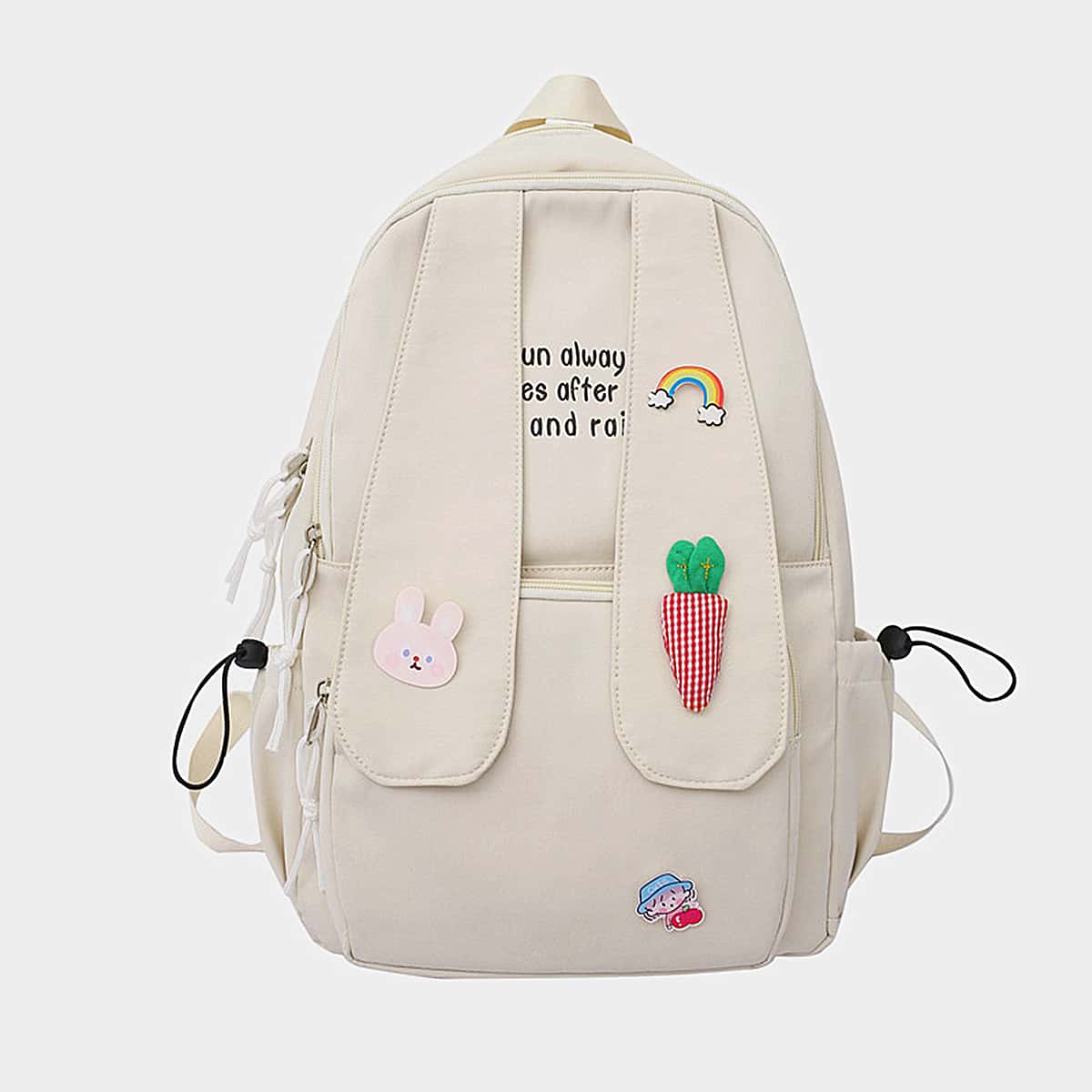 

Pocket Front Backpack, White