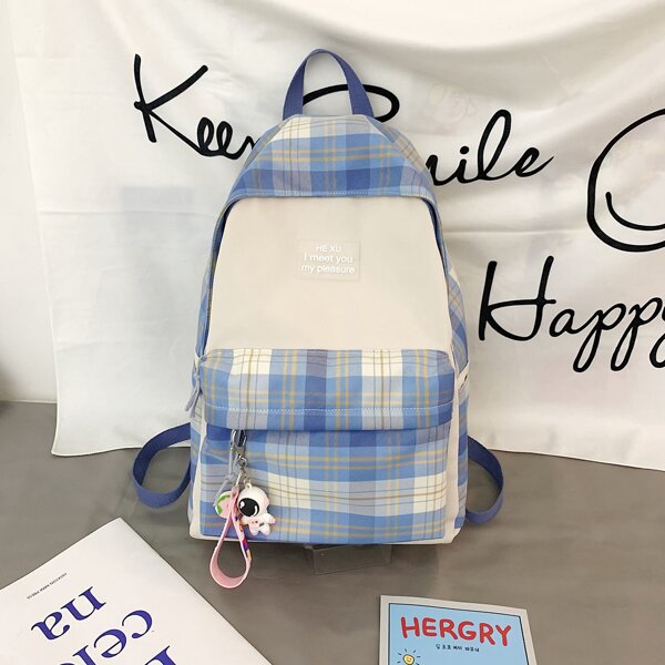 

Tartan Large Capacity Backpack, Multicolor