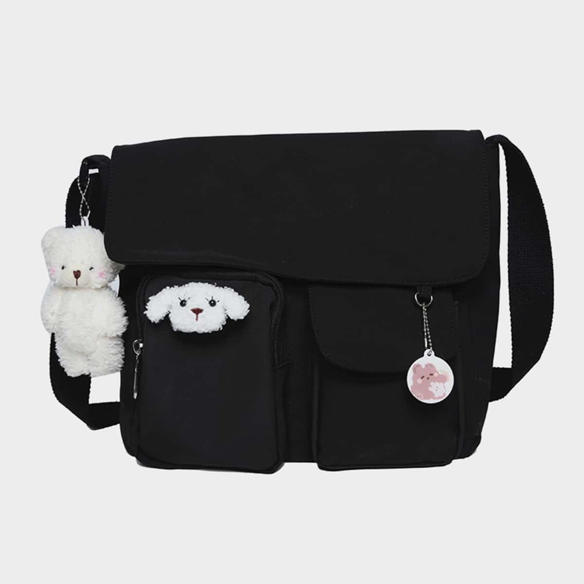 

Pocket Front Crossbody Bag, Black