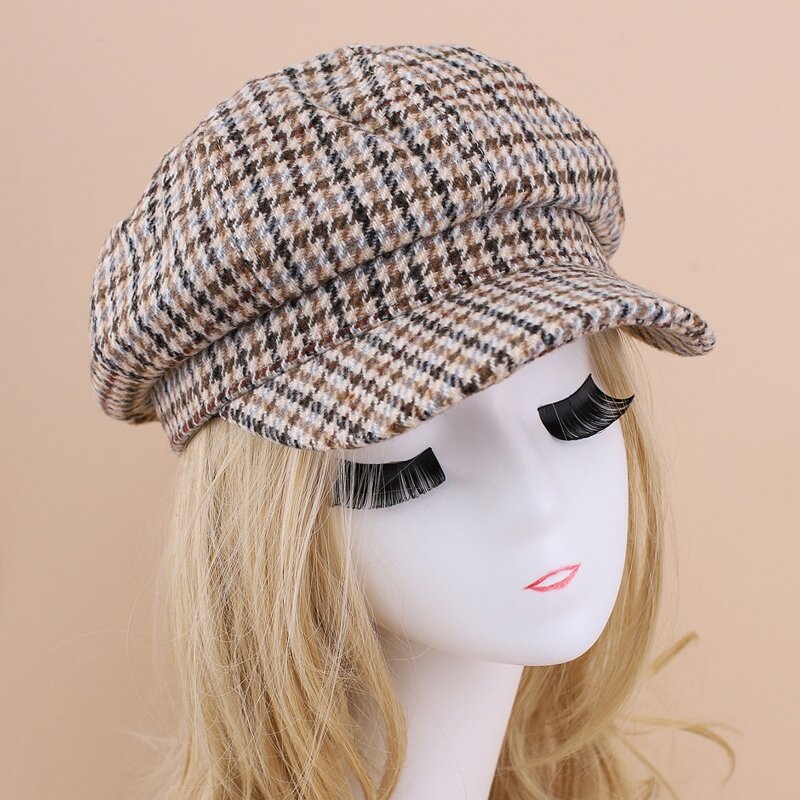 

Plaid Print Baker Boy Hat, Multicolor