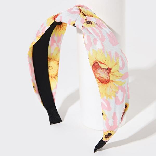 

Floral Print Wide Headband, Multicolor