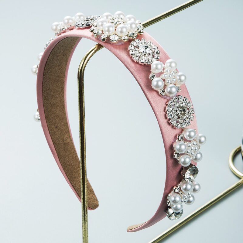

Faux Pearl & Rhinestone Decor Headband, Pink