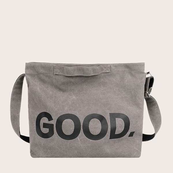 

Letter Graphic Square Bag, Grey