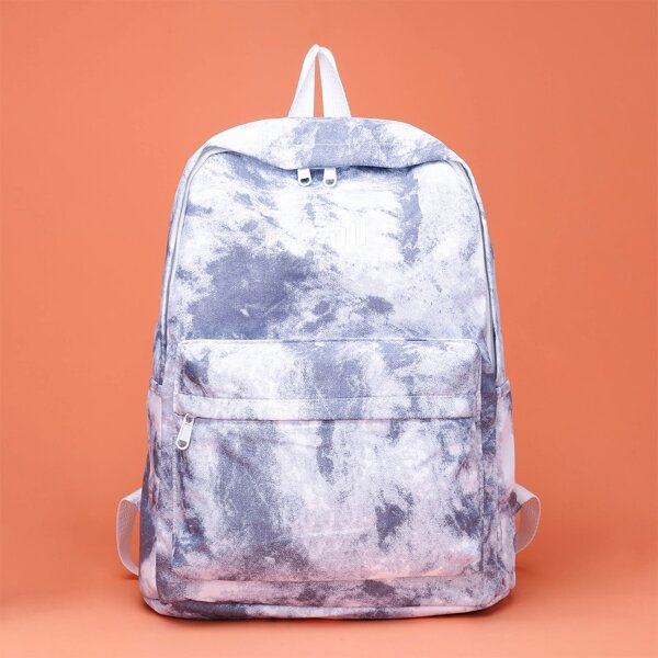 

Tie Dye Wear-resistant Large Capacity Backpack, Grey