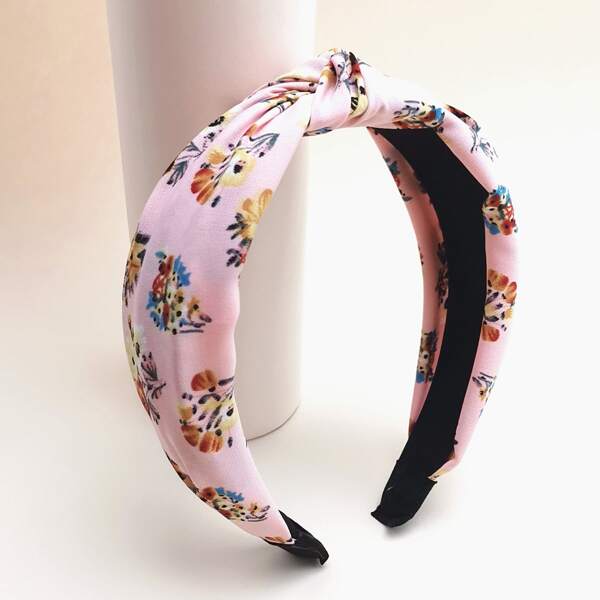 

Flower Print Headband, Pink