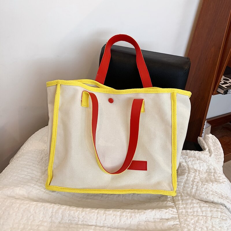 

Colorblock Tote Bag, White