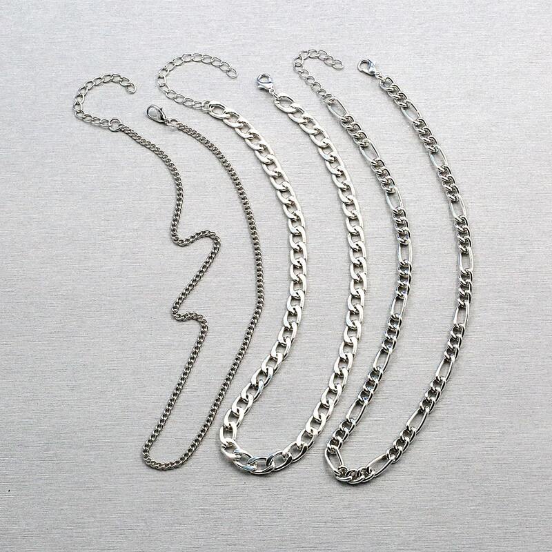 

3pcs Chain Necklace, Silver