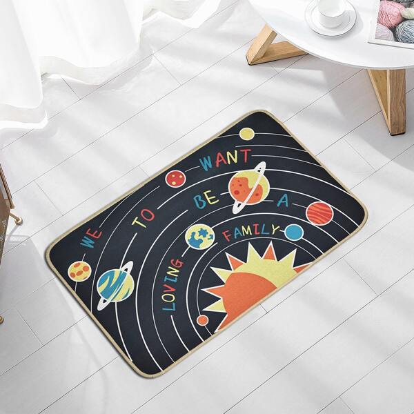 

Planet Print Floor Mat, Multicolor