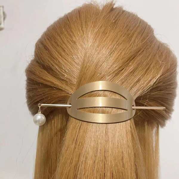

Faux Pearl Decor Hair Pin, Gold