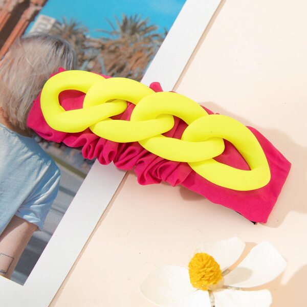

Chain Decor Hair Clip, Yellow