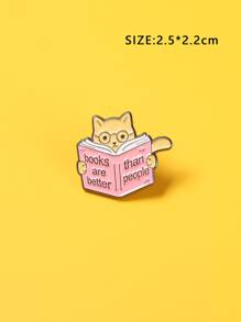 Book Design Brooch - Multicolor - View 3