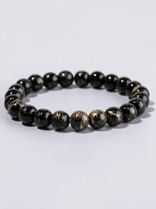 Fashionable and Popular Men Beaded Bracelet for Jewelry Gift and for a Stylish Look - Black - View 1