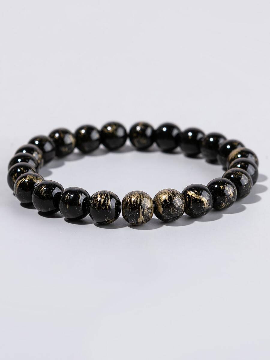 Fashionable and Popular Men Beaded Bracelet for Jewelry Gift and for a Stylish Look - Black - View 1