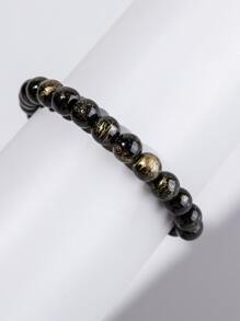 Fashionable and Popular Men Beaded Bracelet for Jewelry Gift and for a Stylish Look - Black - View 2