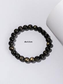 Fashionable and Popular Men Beaded Bracelet for Jewelry Gift and for a Stylish Look - Black - View 3